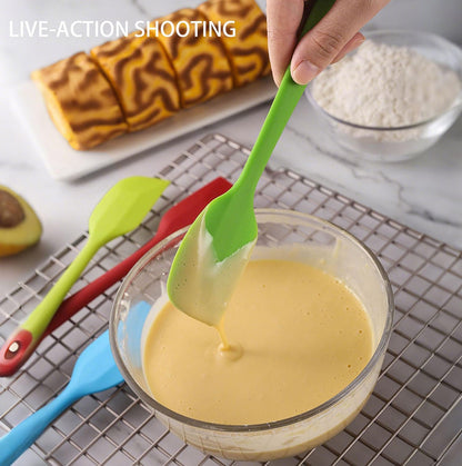 4 PCS Silicone Spatula,Rubber Spatula with Stainless Steel Core11 Inch Non-scratch Baking Cooking 8Inch Spatula Set Flexible Heat Resistant (Black)