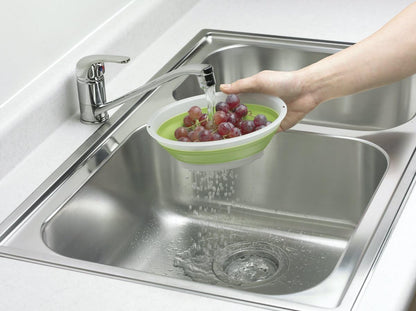 Progressive International 3.5 Cup Collapsible Mini Fruit Vegetable Colander Strainer Water Drainer (Green)