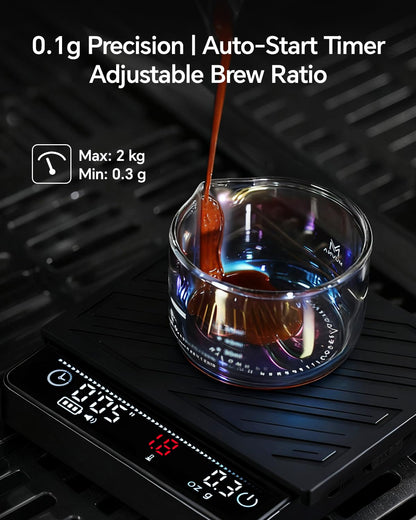 Walnut Coffee Bean Scale Set with Spritzer, Coffee Lover Gifts