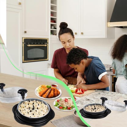 Upgrade Chicken Shredder, Chicken Breast Shredding Tool Twist Large, Meat Twister with Separate Plate, Non-Slip Bottom, Ergonomic Handle, Suitable for all kinds of Cooked Meat and Salad, Black