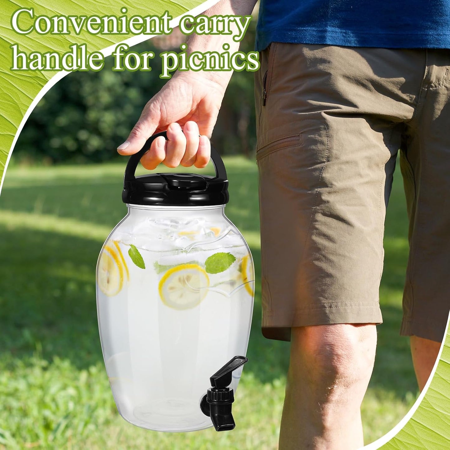 Havawish 2 Pack 1.16 Gallon Drink Beverage Dispenser with Stand for Parties Plastic Water Lemonade Juice Dispenser with Spigot and Lid for Countertop Weddings(Gold)