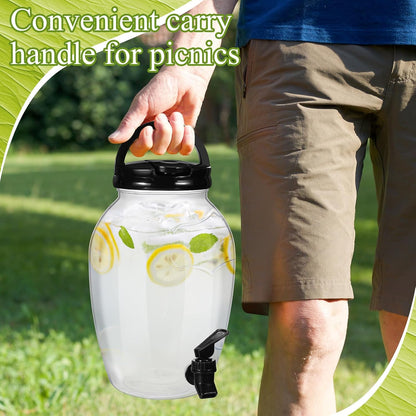 Havawish 2 Pack 1.16 Gallon Drink Beverage Dispenser with Stand for Parties Plastic Water Lemonade Juice Dispenser with Spigot and Lid for Countertop Weddings(Gold)