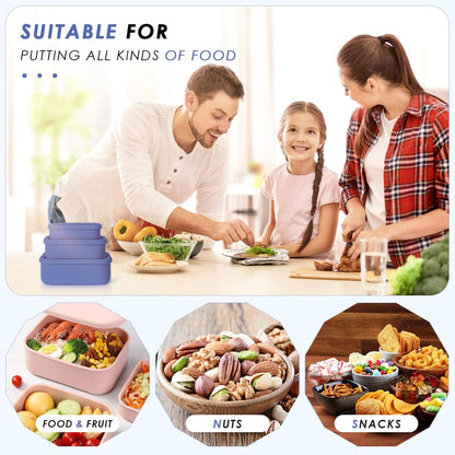 Silicone Food Storage Containers, Set of 3 Rectangular BPA-Free Silicone Lunch Box Containers with Lids, Airtight, Leak-Proof, Freezer, Microwave & Dishwasher Safe (10.2oz, 23.6oz, 44oz)