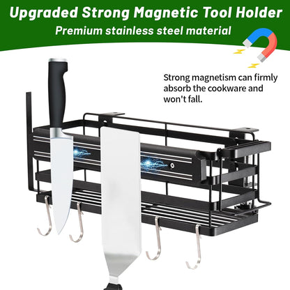 Blackstone Griddle Caddy with Magnetic Tool Holder & Paper Towel Holder, Foldable Blackstone 28/36 Inch Griddle Accessories, Portable Space Saving Grill Caddy BBQ Accessories