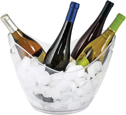 True Chill Acrylic Ice Buckets for Parties and Drinks, 2.11 Gallons (8 Liters) Wine Beer Champagne Bucket, Beverage Tubs Hosting Essentials, Ice Holder for Party, Bar Cart Accessories, Set of 1