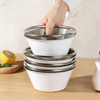 2 Pcs Mini Colander with Small Mixing Strainer Bowl 304 Stainless Steel Berry Basket for Washing Fruits, Vegetables, Rice - Dishwasher-Safe Kitchen Strainer (Silver, 5.51 x 2.36 inches)