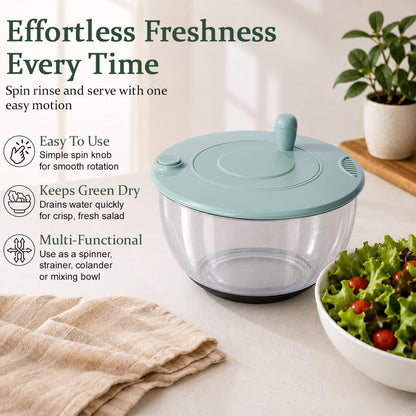 Salad Spinner & Vegetable Cutter, 2-in-1 Drain Bowl & Lettuce Spinner