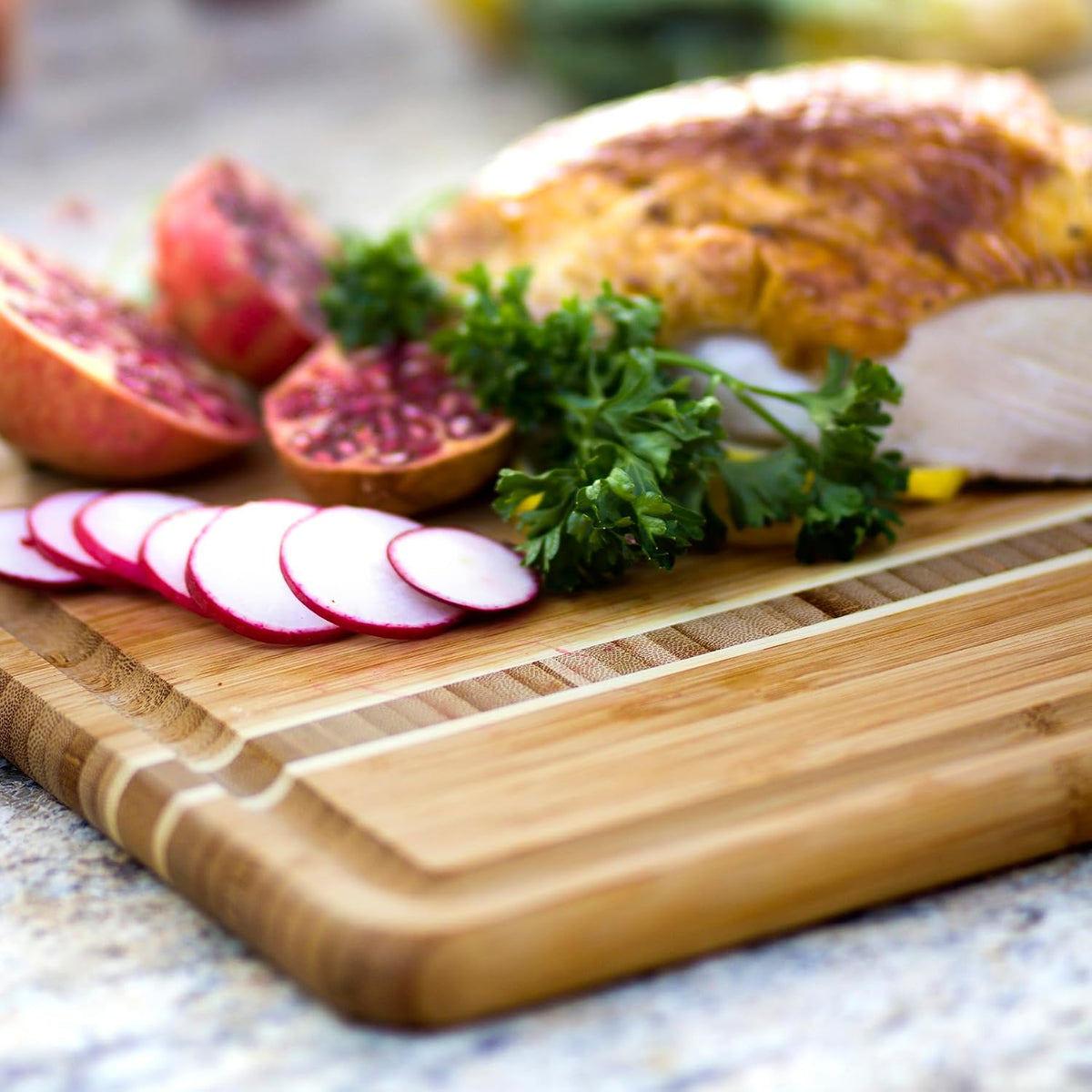 Totally Bamboo Barbados Small Bamboo Cutting Board, 9 x 6.5 Inches