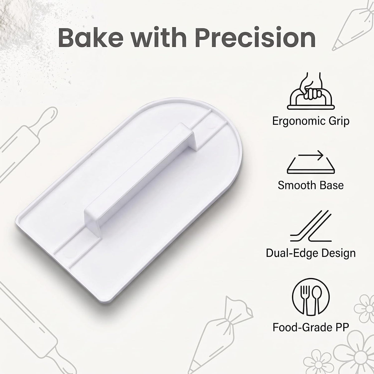 2 Pcs White Plastic Fondant Icing Smoother Polisher Icing Scraper Paddle Tool for Cake Decoration Sculpting and Modeling Tools Decorating Tools