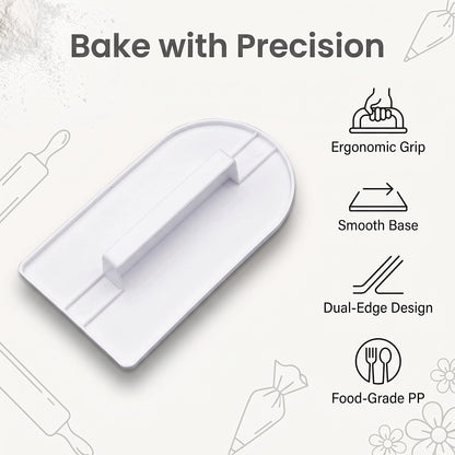 2 Pcs White Plastic Fondant Icing Smoother Polisher Icing Scraper Paddle Tool for Cake Decoration Sculpting and Modeling Tools Decorating Tools