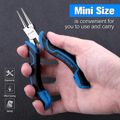 SPEEDWOX Long Reach Bent Needle Nose Pliers With Smooth Jaw Angled Needle Nose Pliers For Jewelry Making Fish Bone Pliers Tweezers Bent Chain Nose Pliers For Wire Bending And Small Object Gripping