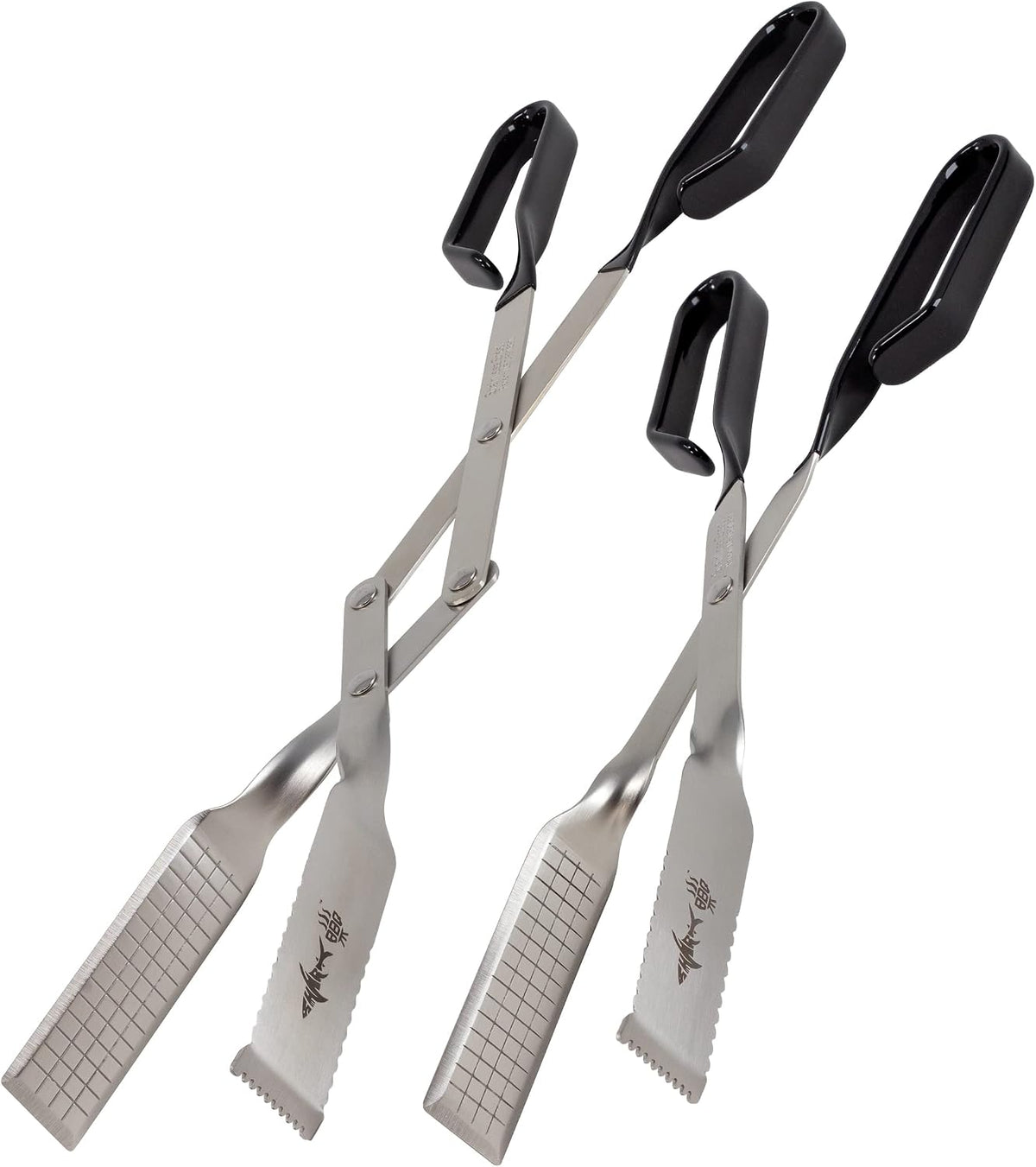 Steak Grill Tongs - 17 inch Red. Professional outdoor grilling utensil. Long reach Barbeque Grilling Tongs. Ideal for steak, fish, burger, and sausage
