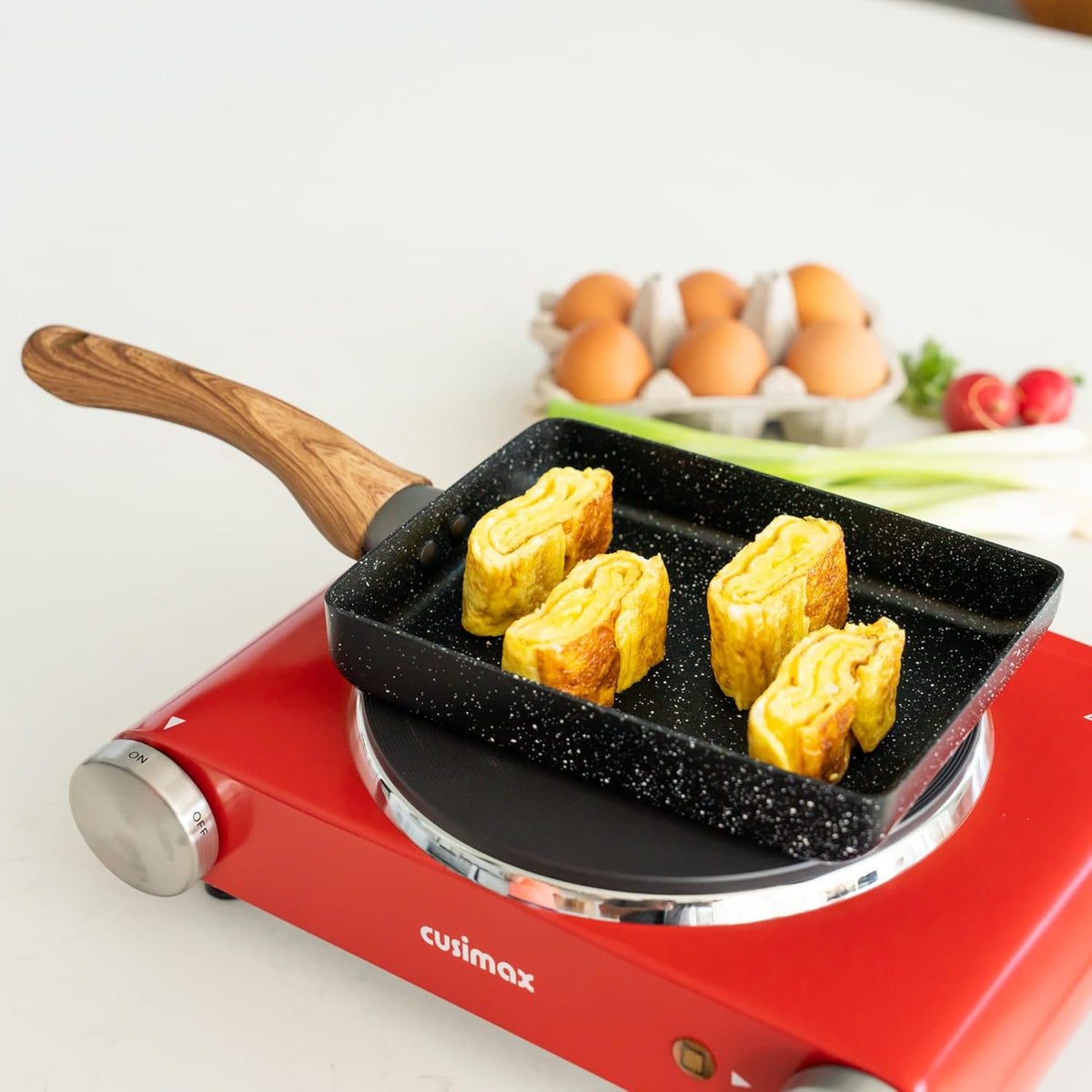 Oleex Tamagoyaki Pan Set – Japanese Omelette Pan with Kitchen Cooking Tools Like Musubi Mold, Spatula & Other Omelet Accessories – Multifunctional PFOA-Free Nonstick Square Frying Pan – 5x7 Inches