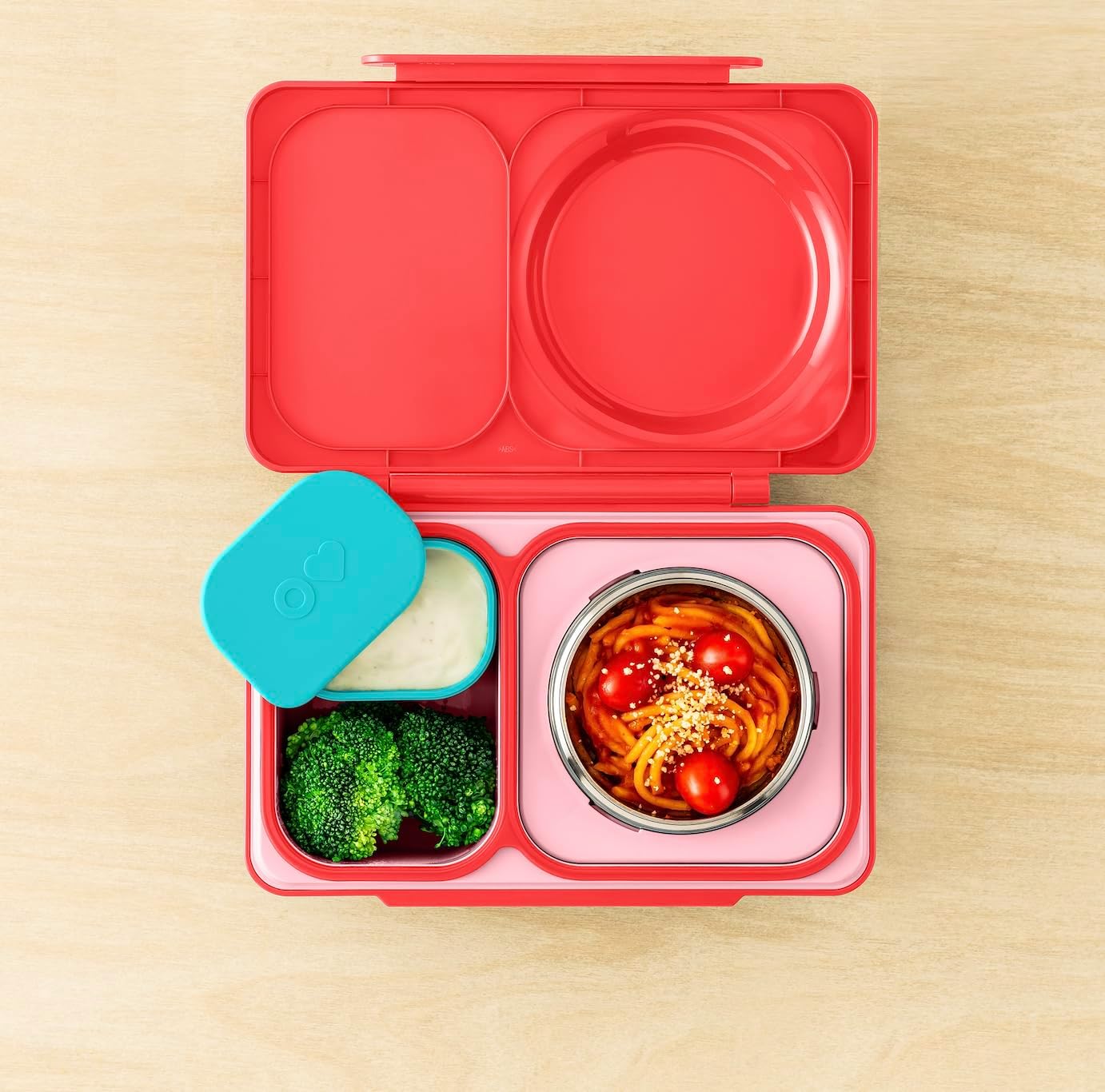 OmieBox (2 pack) Leakproof Dips Containers To Go, Salad Dressing Container, Condiment Container with Lids - Food Safe Silicone - 4 ounces (Blue/Lime)