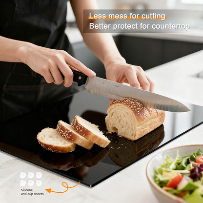 Acrylic Cutting Board with Counter Lip, Clear Cutting Boards for Countertop Protector, Cutting Board for Kitchen Counter, Non-Slip Dough Mat, Kitchen Decor Gadgets House Warming Gifts(24"x18")