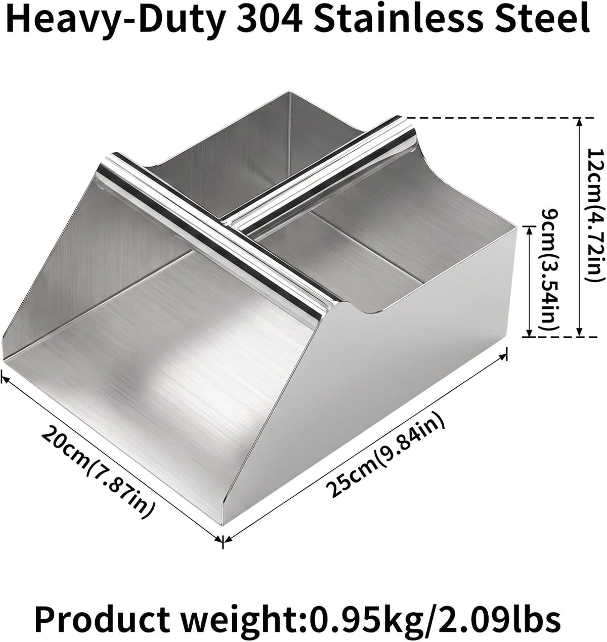 Heavy‑Duty 304 Stainless Steel Feed Scoop for Farm, Livestock, Poultry & Horse
