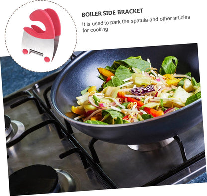 2Pcs Stainless Steel Pot Clip Spoon Holder Kitchen
