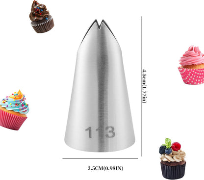 12 PCS Large Piping Tips, Stainless Steel Icing Tips Set for Cupcake Cake