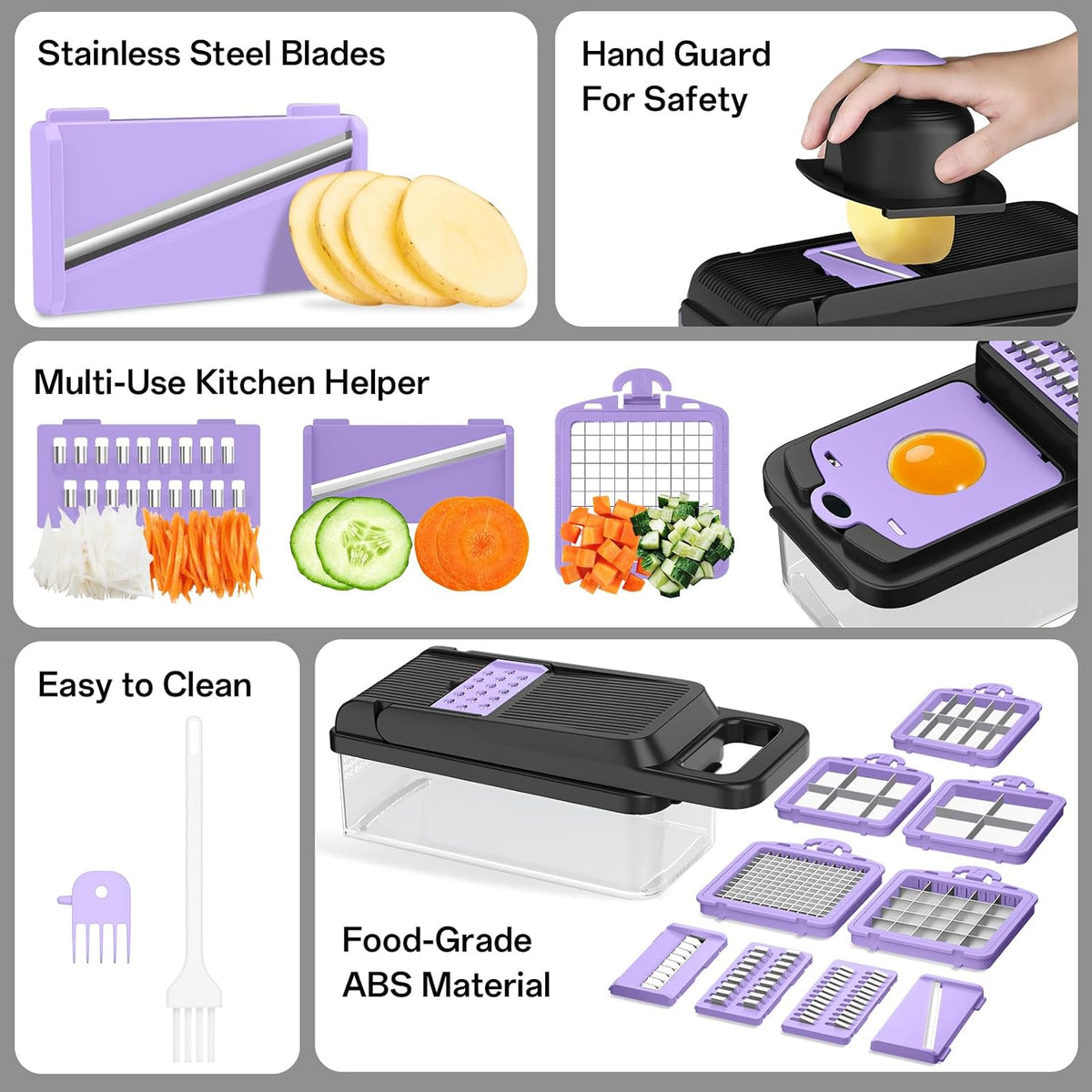HomeHacks Veggie Chopper Vegetable Cutter, 12 in 1 Kitchen Gadget, Green