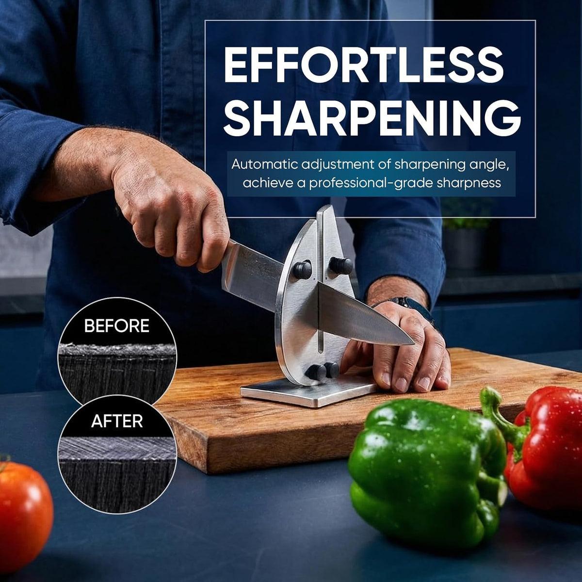 VN3 Professional Knife Sharpener | 3-Action Tungsten Carbide