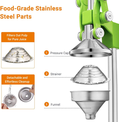 TONGCHANT Cast Iron Manual Juicer for Orange Lemon Citrus Fruit & Lime
