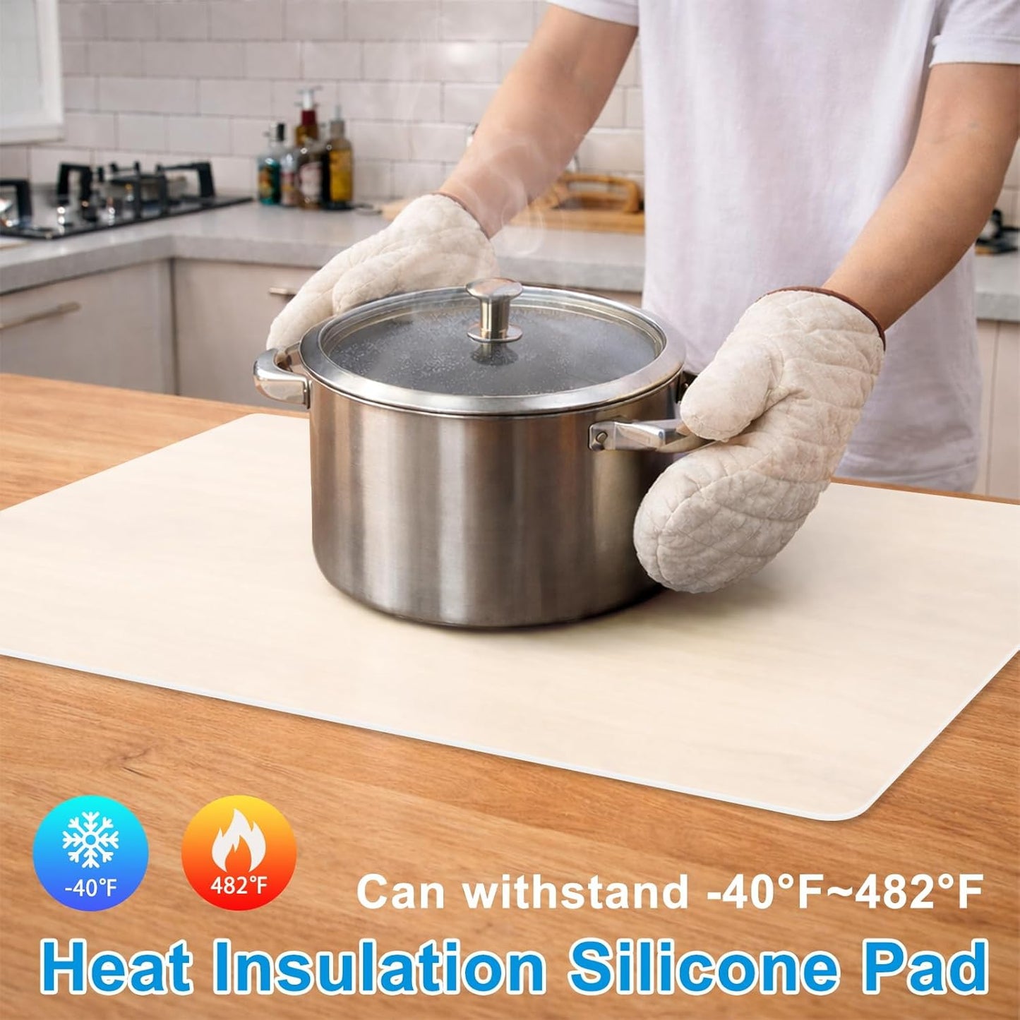 AECHY Extra Large Silicone Mat 78.74”x19.69”x0.08”, Multipurpose Silicone Mat Thick Heat Resistant Mat Shipped Rolled Up Kitchen Counter Mat Nonslip Silicone Mats for Kitchen Counter Translucent