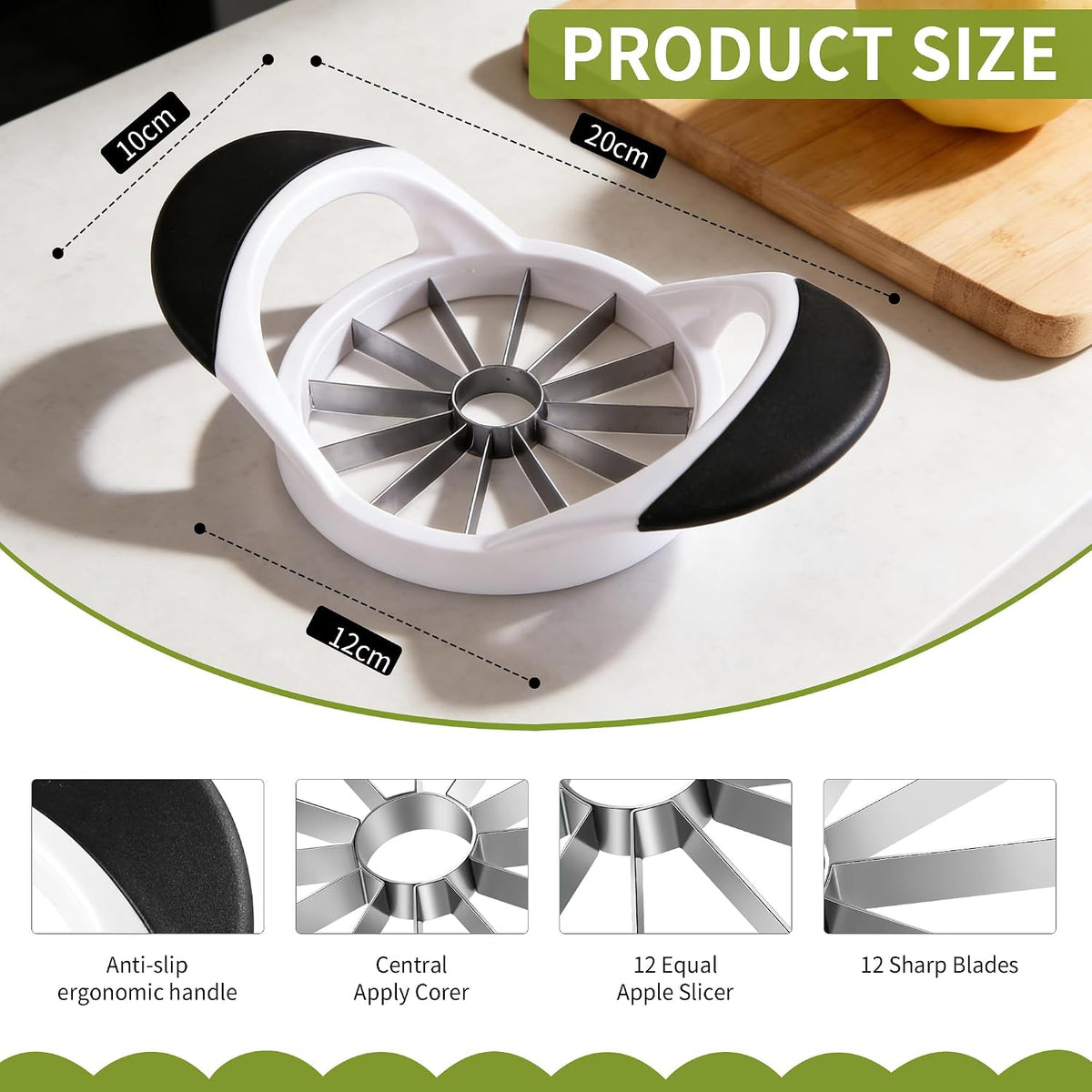 -BINGBING- Apple Cutter, 4.72 Inch Apple Corer - Apple Slicer Tool