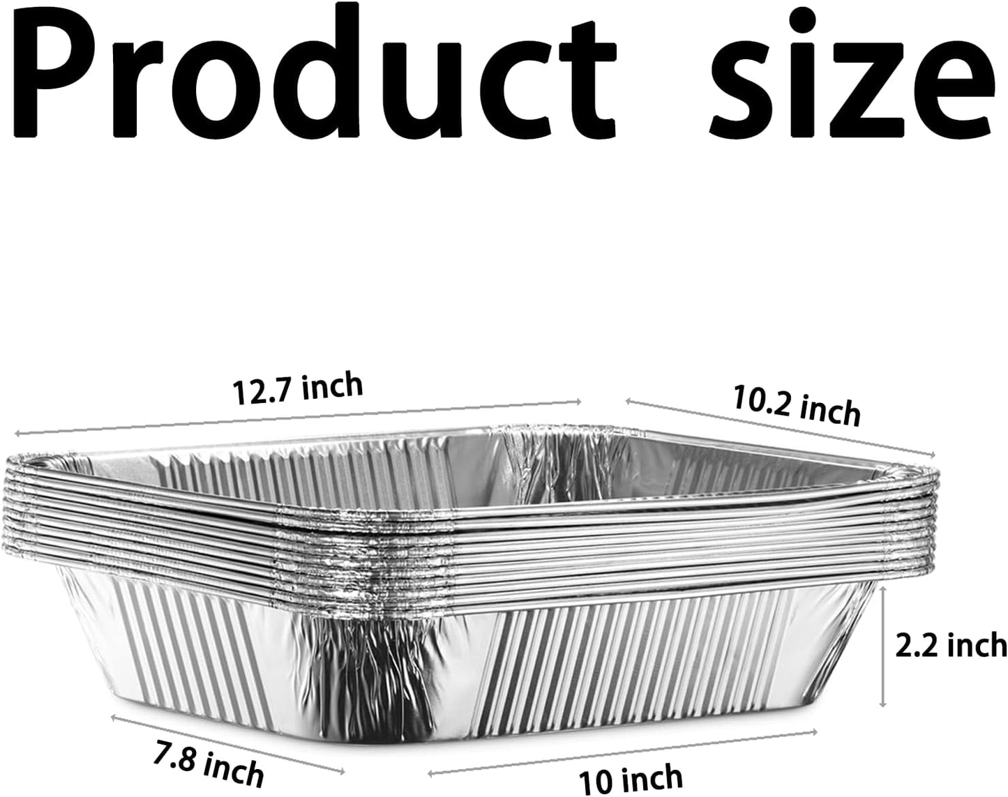 NO Lids 30 Pcs 9x13 Aluminum Pans Disposable Baking Pans, Heavy Duty Aluminum Trays,Aluminum Baking Pans for Holiday Cooking,Half Size Tin Foil Pans for Meal Prep,Roasting,Heating,Freezing Food