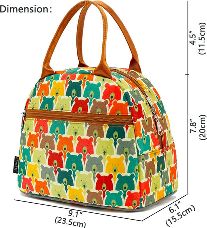 FlowFly Insulated Lunch Cooler Bag - Tote Bag Organizer for Women/Men, Black - Colors B