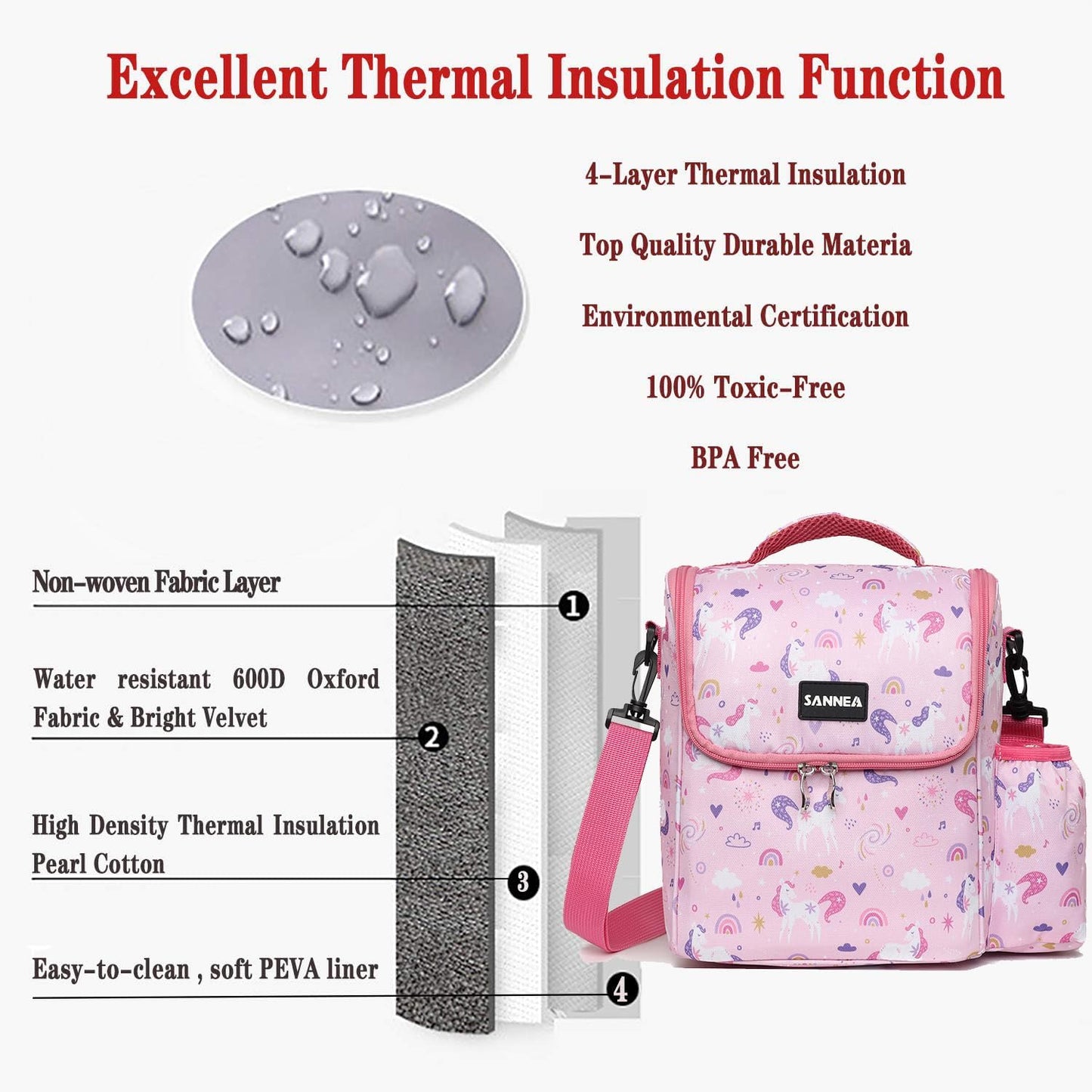 Lunch Bag for Kids Coole Lunch Box Tote for Women Girls Boys Children Student Insulated Bento Bag for School Work Picnic Outdoor Activities