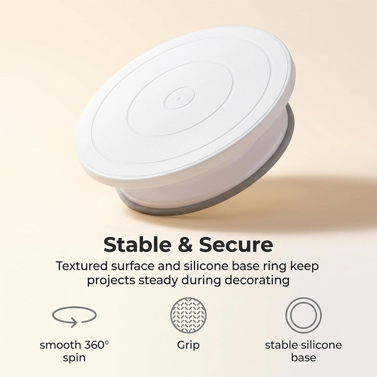 3 Pcs 11 Inch Rotating Cake Turntable, Smooth 360° Revolving Cake Stand