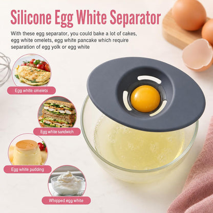 2 Pcs Egg Separators- 5.43 In Egg Yolk Remover Tool Food-Grade Silicone