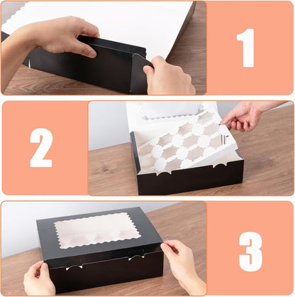 12 Count Cupcake Boxes, 4PCS Cupcake Container with Window, Food Grade Cupcake Holder for Birthday Holiday Party, Bakery Supplies for Cupcakes, Desserts, and More