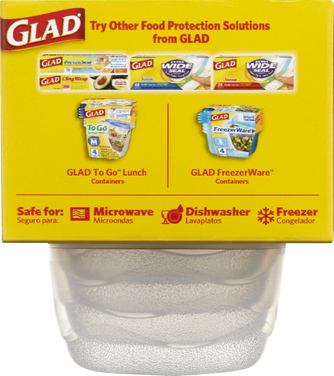 Glad GladWare Tall Entree Food Storage Containers with Lids, Large Square BPA Free Plastic for Meal Prep and Lunches, Lock Tight Seal, Microwave and Dishwasher Safe, 42 Oz, 3 Count