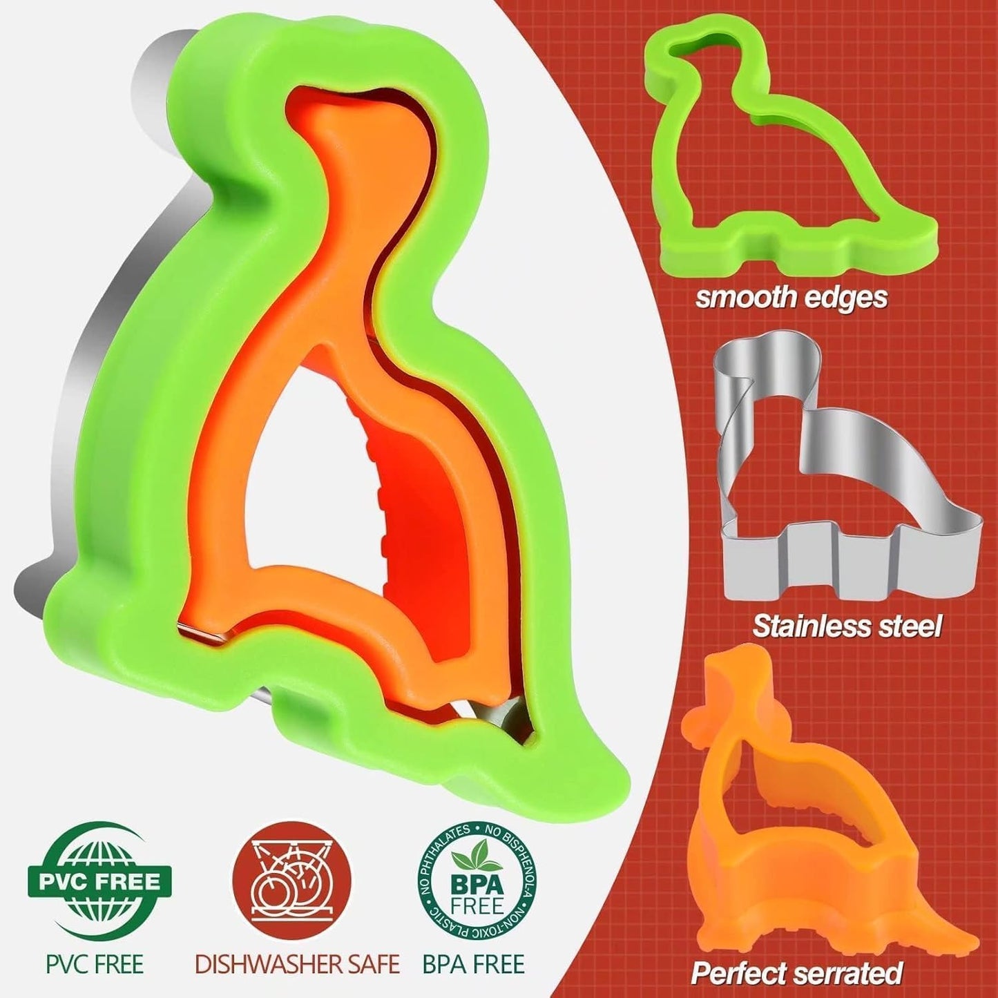 32PCS Sandwich Cutter and Sealer Set Sandwich Cutter for Kids, Vegetable Fruit Cutter Shapes with Food Picks for Kids School Lunch Bento Box Accessories Cookie Cutters