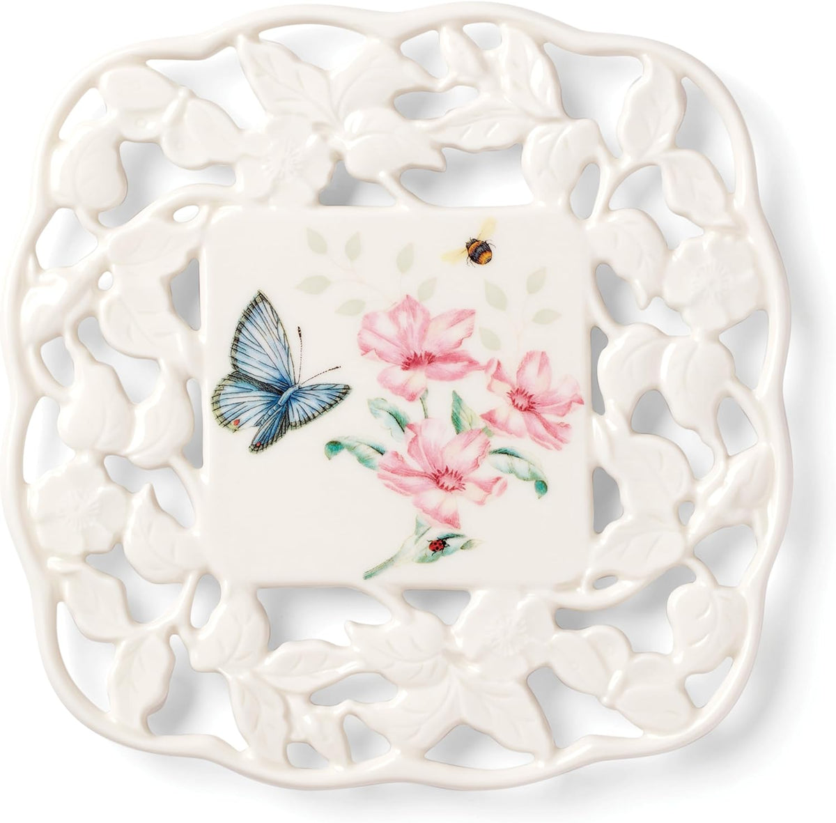 Lenox Butterfly Meadow Porcelain Trivet, 7 Inch