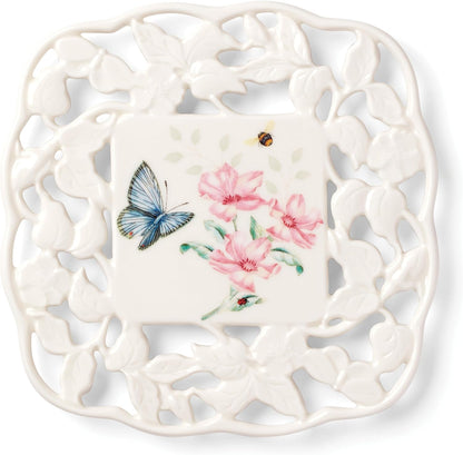 Lenox Butterfly Meadow Porcelain Trivet, 7 Inch