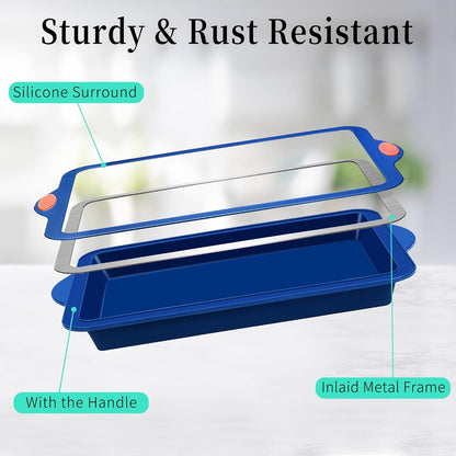 To encounter 2Pack Silicone Muffin Pan with Metal Frame, 12 Cup Regular Size Cupcake Pan, Non-Stick Baking Tray, Food Grade Baking Molds for Oven, Dishwasher Safe