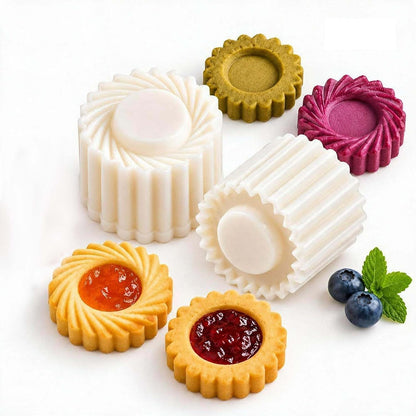2PCS Sunflower Pattern Round Hand Press Mooncake Mold, for DIY Cookie