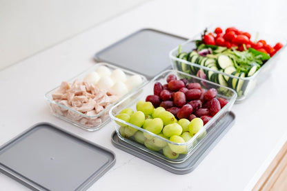 DURA LIVING 4-Piece Glass Food Storage Container (2 Containers + 2 Lids) | 6.55-Cup Rectangular, Leakproof | Microwave, Freezer, Oven & Dishwasher Safe | Ideal for Meal Prep & Pantry Organization