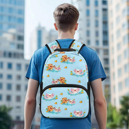 Cute Capybara Pizza Backpack for Girls, 5 Pcs Boys School Bag Set for Kids, 17 Inch Backpacks Lunch Pencil Box Reusable Utensils Case Set for Middle Elementary School, 3rd Grade Backpack