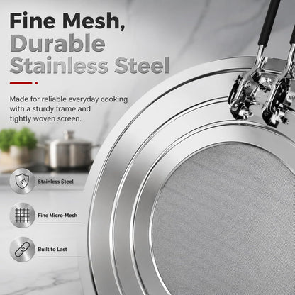 Splatter Screen for Frying Pan, Grease Splatter Guard for 9/10/11 Inch Pans
