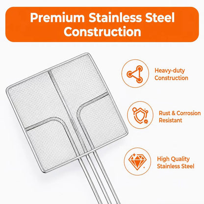 6.5" Square Fine Mesh Spider Strainer for Deep Fryer, 2 Pack