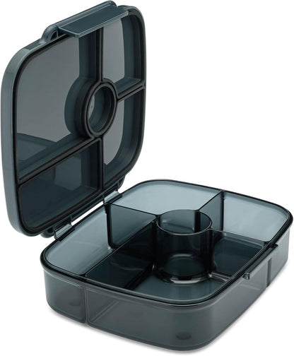 Yumbox Go Leakproof Bento Lunch Box, 5 Compartments, Charcoal Gray | Deep Portioned Tray | Removable Silicone Gasket | Lightweight Construction | Fits Most Lunch Bags | Easy-Clean Design