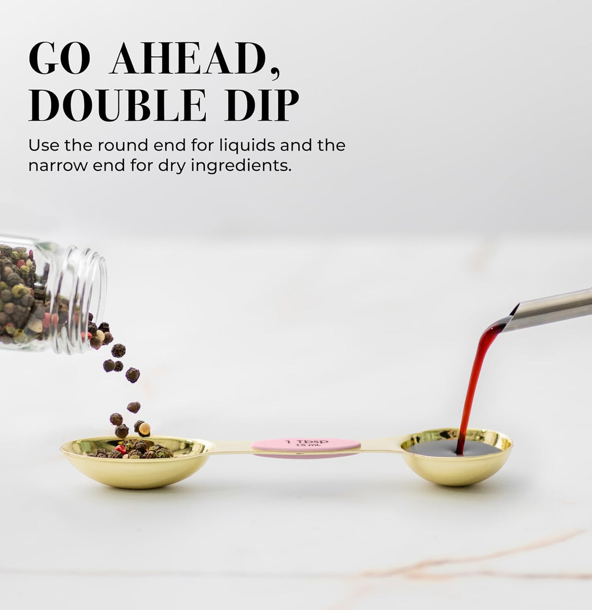 Styled Settings Magnetic Measuring Spoons Set, Gold
