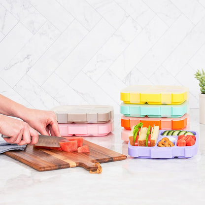 Bentgo® Kids Prints Tray with Transparent Cover - Reusable, BPA-Free, 5-Compartment Meal Prep Container with Built-In Portion Control for Healthy Meals At Home & On the Go (Mermaids in the Sea)