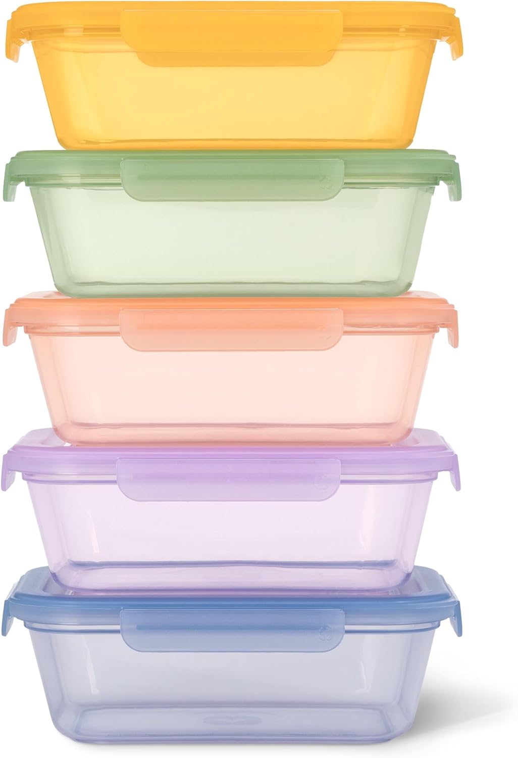 Ello Snap & Nest 10-Piece 4.5 Cup Plastic Meal Prep Set, Reusable Food Containers for Healthy Eating, Freezer, Dishwasher Safe, Berry Fields