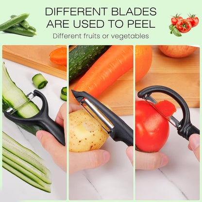 Senbowe Upgrade Potato Peeler for Kitchen, 6PCS Stainless Steel Vegetable Peeler, I and Y Veggie Food Peeler for Apple Fruit Carrot Zucchini Cucumber,Good Grip Makes Peeling Very Easy