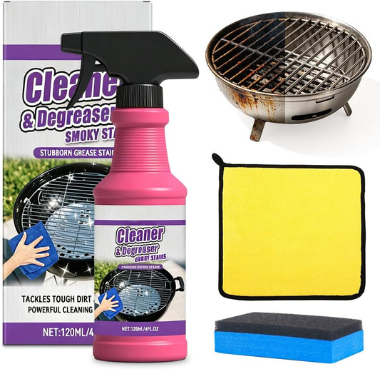 1 Pcs Fast Acting Heavy Duty Grill Degreaser Spray Set, 2026 New Multifunctional Fast Clean BBQ Grill Degrease, Grease Remover Cleaning Spray for Outdoor Grills Kitchen