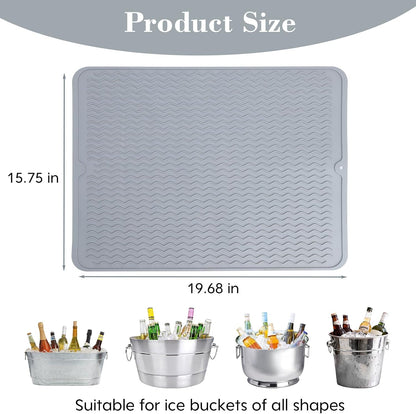 Ice Bucket drying mat,silicone pad for Galvanized Tubs,Beverage Tub,Drink Buckets for Parties,Metal Tub,Beer Buckets,Use Ice Tub for Indoor or Outdoor Bars party